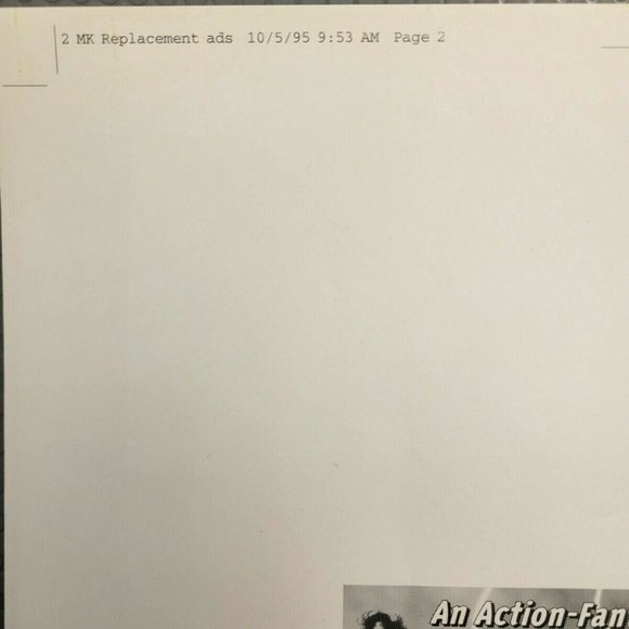 RARE VINTAGE 1995 MORTAL KOMBAT LIVE TOUR AD MAT 1 Only One in Existence… - Picture 2 of 5